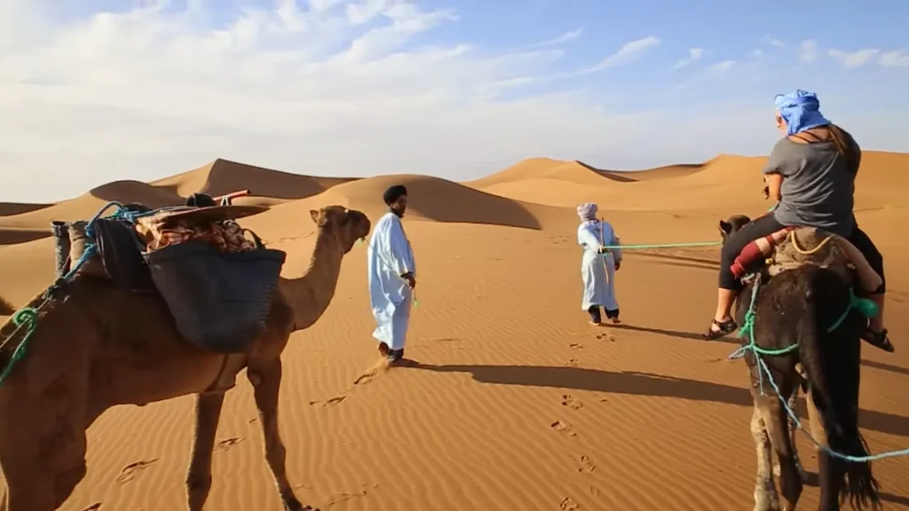 Camel Trekking Across the Dunes